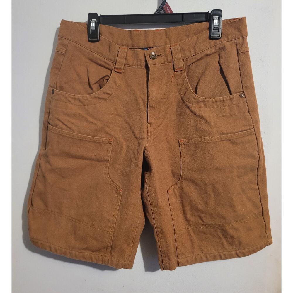 KAVU Shorts Mens 34 Brown Canvas Utility Workwear Outdoor Double Front Sturdy